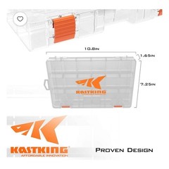 KastKing 2 Pack Tackle Box Clear Plastic Fishing Lure Storage Utility Trays 3600