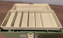 Vintage Plano tackle box 5410 green and tan Made In The USA