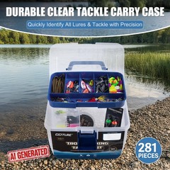 Goture 2-Layer Fishing Tackle Box with 281PCS Trout Fishing Lures Kit Include…