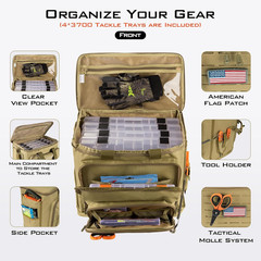 Karryall Fishing Tackle Bags with 4 * 3700 Tackle Trays, Fishing Bags for Saltwa