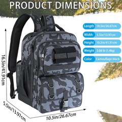 Ergonomic Fishing Backpack – Waterproof Gear with Tackle Trays & Pliers Holder