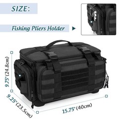 Waterproof Tackle Box Bag with Rod Holder Soft Fishing Tackle Storage Bag wit…