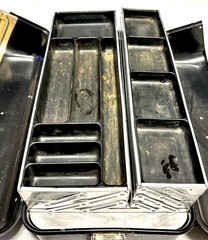VTG UMCO 900 U Black Fishing Tackle Box 4Tray Hard Case Made in USA Watertown MN