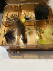 Plano Fly Fishing Small Double Side Tackle Box Contents 30 Diff Fly Hooks