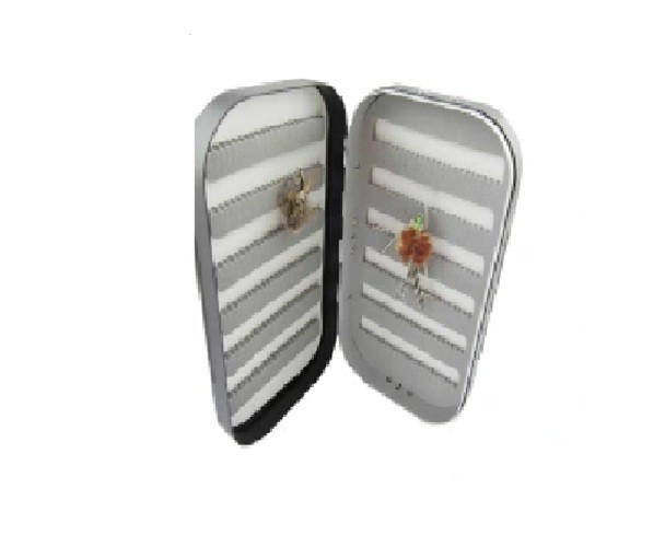 Quality Aluminum Black Satin Double Sided Slit Fly Hook Eva Foam Fly Box