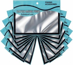50 Pcs Cyan Fishing Lure Storage Bags – Heavy Duty, Scent-Proof & Oil-Resistant