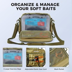 Versatile Bait Storage Binder – 900D Waterproof Bag with 6 Transparent Sleeves
