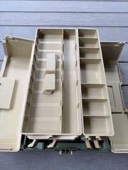PLANO Tackle Systems 8606 Fishing Tackle Box with 6Tier Folding Trays Vtg USA