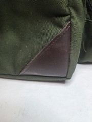 Vintage Orvis Battenkill Green Canvas Brown Leather Padded Gear Tackle Reel Bag