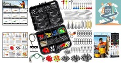 187pcs Fishing Accessories Kit in Organized Tackle Box, Includes Hooks Weights