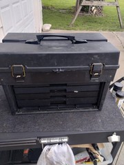 VINTAGE Plano Phantom Pro III Black 4 Drawer Fishing Tackle Box Full Of Tackle