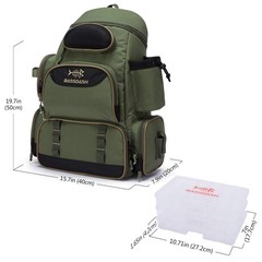 BASSDASH Water-Resistant Fishing Tackle Backpack | Rod Holder & Rain Cover