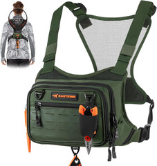 Bait Boss Water-Resistant Fishing Chest Pack with EVA Zip-Down Workstation, MOLL