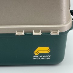 PLANO 8600 Vintage Large Fishing Tackle Box 6 Tray Green Tan Hard Case Made USA