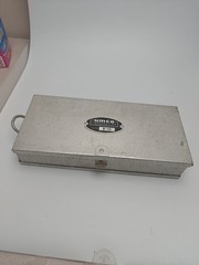 Vintage Small Umco Model B-10 Aluminum Fishing Fish Lure Reel Tool Tackle Box