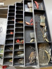 Vintage UMCO 1000 Aluminum Tackle Box Full With Model 10 Small Box