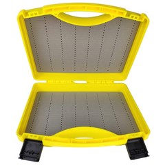 Large Streamer Fly Box Click Lock Saltwater Fishing Yellow 9.68×7.2×2.56 Inch