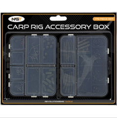 NGT Fishing Tackle Set Carp Rig Accessory Box 175pc Hooks Beads Swivels Clips