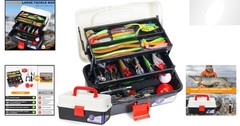 Durable 3-Layer Fishing Kit with Pliers, Lures & Versatile Rigs for Anglers