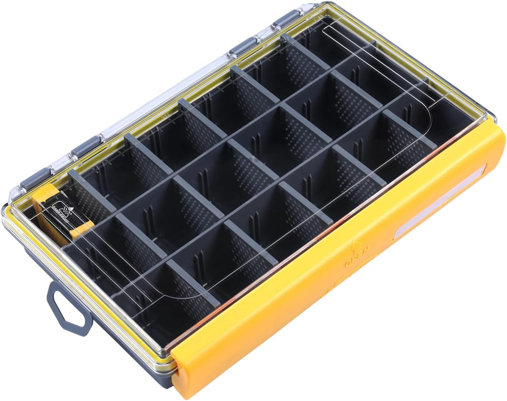 Tackle Box with Adjustable Dividers, Waterproof Fishing Lure Tackle Organizer Bo
