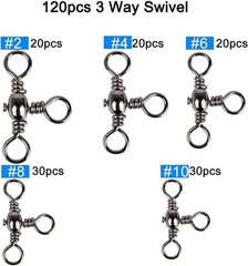 Versatile 120pcs Rust-Resistant Fishing Swivels – Perfect for All Techniques