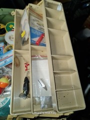 Vintage 8606 Plano 2 Side 6 Tray Locking Tackle Older baits, lures, lines, etc.