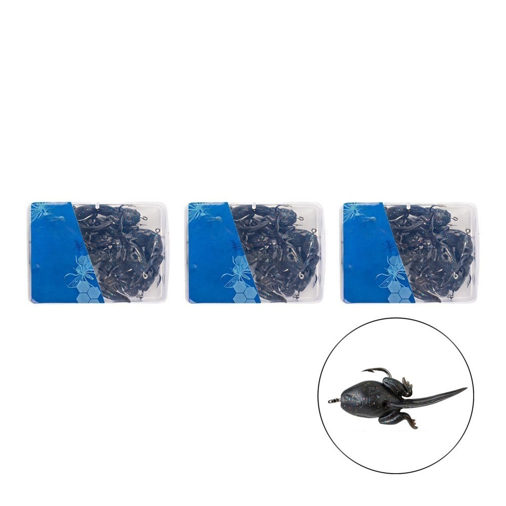 Fishing Lure Tadpole Style Floating Soft Bait for Bass 6.8cm Black PVC 30pcs