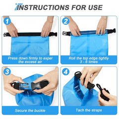 Dry Bags for Kayaking Waterproof, 5L/10L Dry Storage Bag, Roll Top Wet Bag fo…