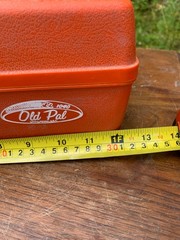 Vintage Old Pal Fishing Tackle Box Model 1040 White & Orange Empty