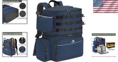 42L Dual Compartment Fishing Backpack with Cooler & Saltwater Resistant Design-
