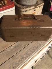 My Buddy Tackle Box Toolbox Falls City Product Made USA Dark Gray/Brown Fishing