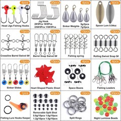 187pcs fishing accessories kit with tackle box fishing hooks sinkers weights …