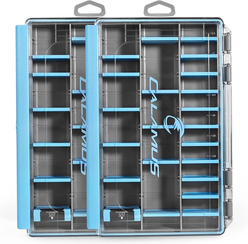 Calamus DryVault Waterproof Fishing Tackle Box, 3600 2 Pack | Sturdy Tackle Tray