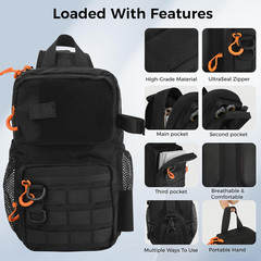 9L X-Pac Tactical Sling Tackle Bag Lightweight Storge Fishing Backpack Utility W
