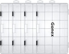 Waterproof Fishing Tackle Box Set – 3700 Size with Adjustable Dividers – 4 Pack