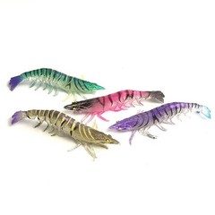 TPE Soft Lure Bait 9.5cm Lifelike Shrimp Design with Weight for Fishing