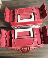 2 Plano One-Tray Tackle Fishing Box Lightweight Sturdy Model 6201 Red White