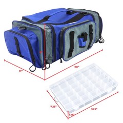 Osage River Elite Tackle Bag, Ripstop Large Soft Sided Bag w/ Tackle Boxes, Ash