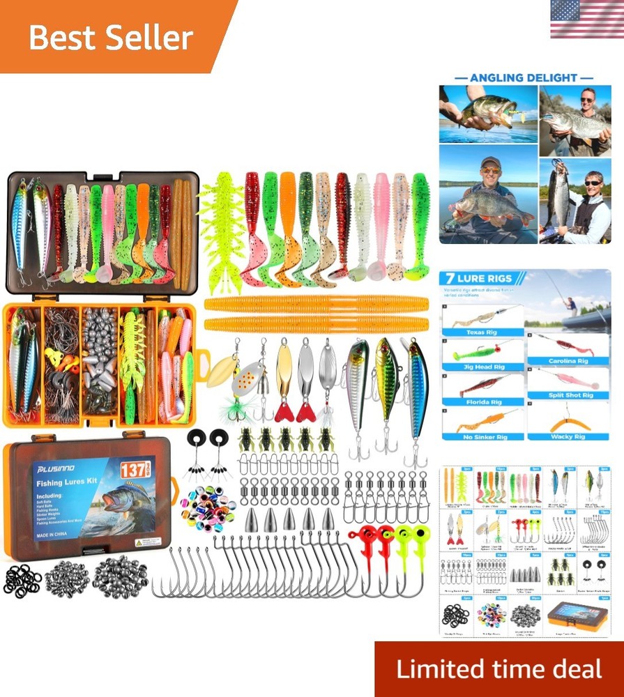 Comprehensive 137-Piece Fishing Bait Gear Box – Ideal for Freshwater Anglers