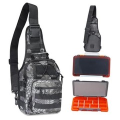 Waterproof Fishing Backpack with 2 Tackle Boxes, 2 Black With Two Tackle Boxes