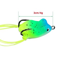 Double Hook Silicone Frog Lures 5 Pieces 3cm4g Soft Bait for Freshwater Fish