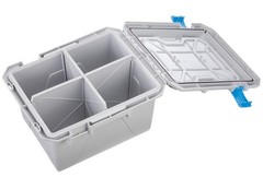 Plano PLAM1071B Marine Water Resistant Bin Storage Box, Gray w/Blue ABS Latches