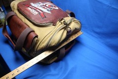 RARE Bass Pro Tracker Fishing Tackle Duffel Bag Canvas Leather Tracker Boats