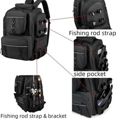 Fishing Backpack,Tackle Bag,with Tackle Boxes. Large Fishing Bag, Strong Materia
