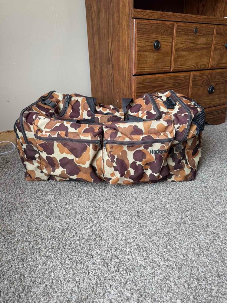 Hodgman Large Camo Fishing Hunting Duffel Gear Bag Multi Pocket