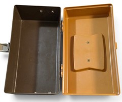 Vintage Plano 5000 Fishing Tackle Box Brown Tan Hard Case Made in USA 13″