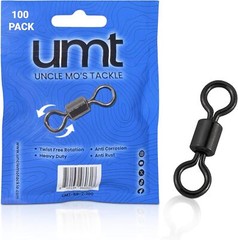 UMT 100pcs #3 65ib Fishing Barrel Swivels Stainless Steel Fishing Tackle