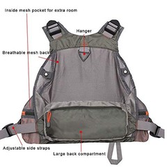 Lightweight Fly Fishing Vest with Multi Pockets Adjustable Size One Size Green