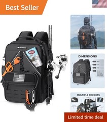 Durable KastMate Fishing Backpack – Ergonomic Daypack with Large Storage Space