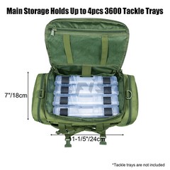 Large Fishing Tackle Bag With Boxes 60 Fishing Lures Accessories Padded Shoulder